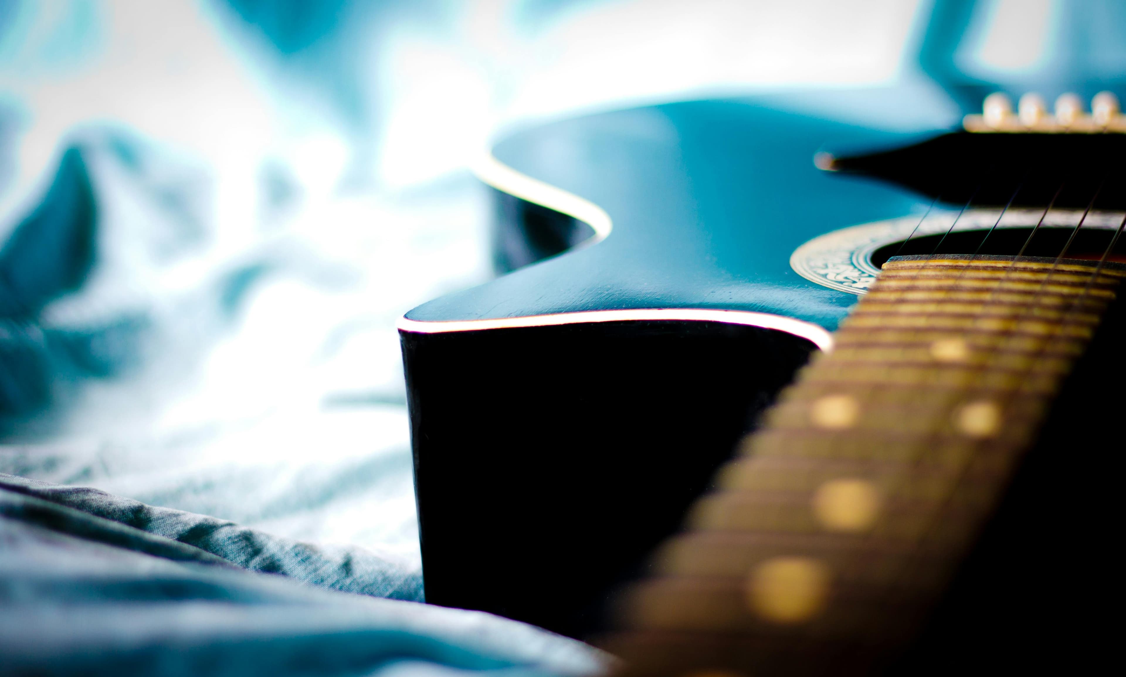 Electric guitar in a recording studio